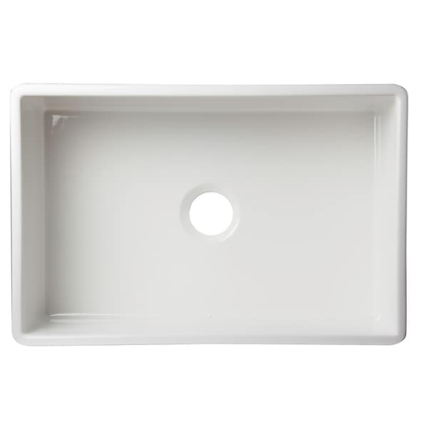 White 30 Contemporary Smooth Apron Fireclay Farmhouse Kitchen Sink